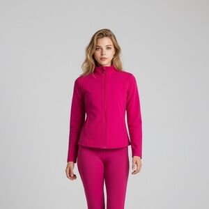 Roots Women's Activewear Track Jacket Full Zip Pink size L